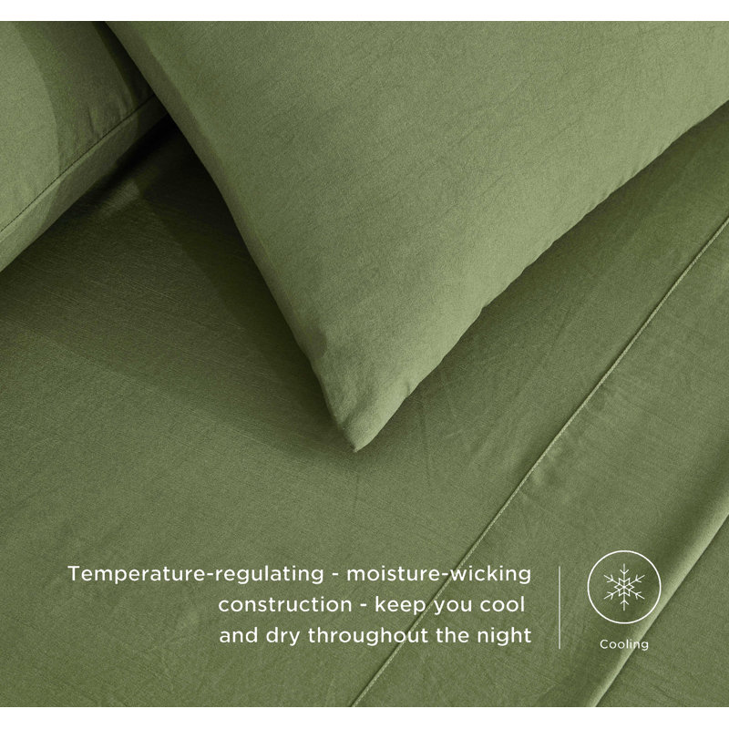 Olive Green Queen Microfiber Deep Pocket 4-Piece Sheet Set