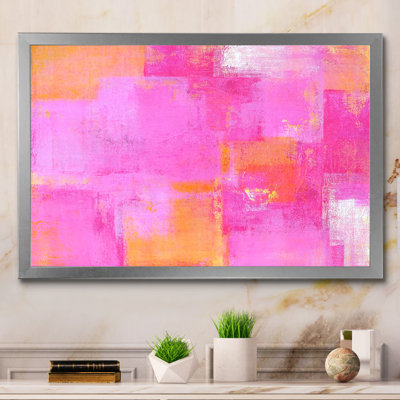 «Pink and Orange Colorfields II», reproduction sur toile flottante