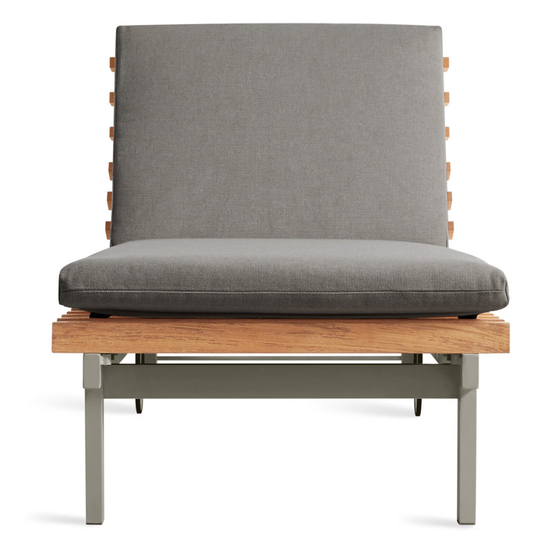 Perch Outdoor Teak Chaise Lounge, Toohey Charcoal, Charcoal