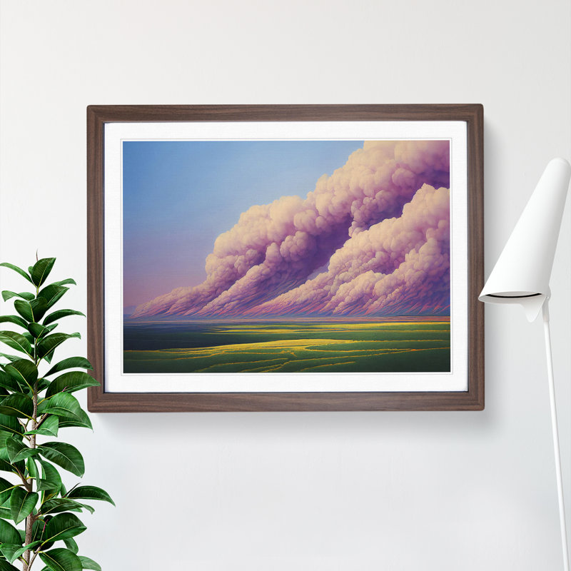 Striking Cloudy Sky - Framed Print, 25cm H x 34cm W x 2cm D, Walnut Framed