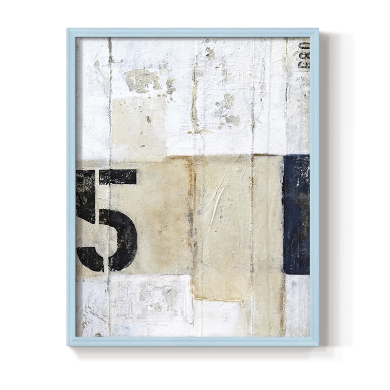 5e rangée, reproduction encadrée - bois massif, Bleu, H 10 po x l 8 po