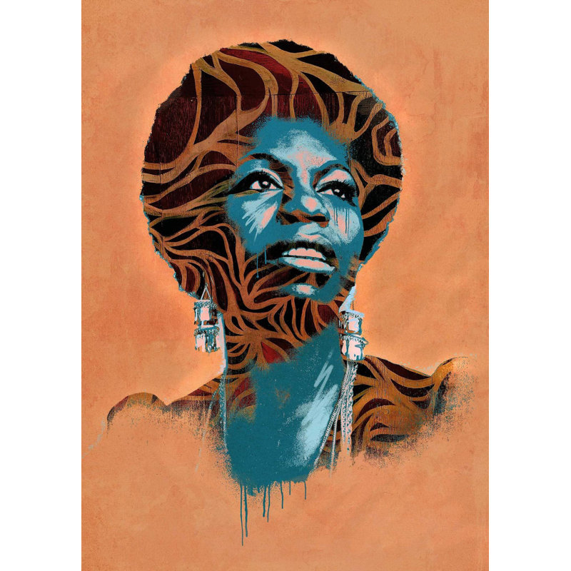 Nina Simone - Print on Canvas, 40cm H x 30.48cm W x 0.2cm D, Unframed