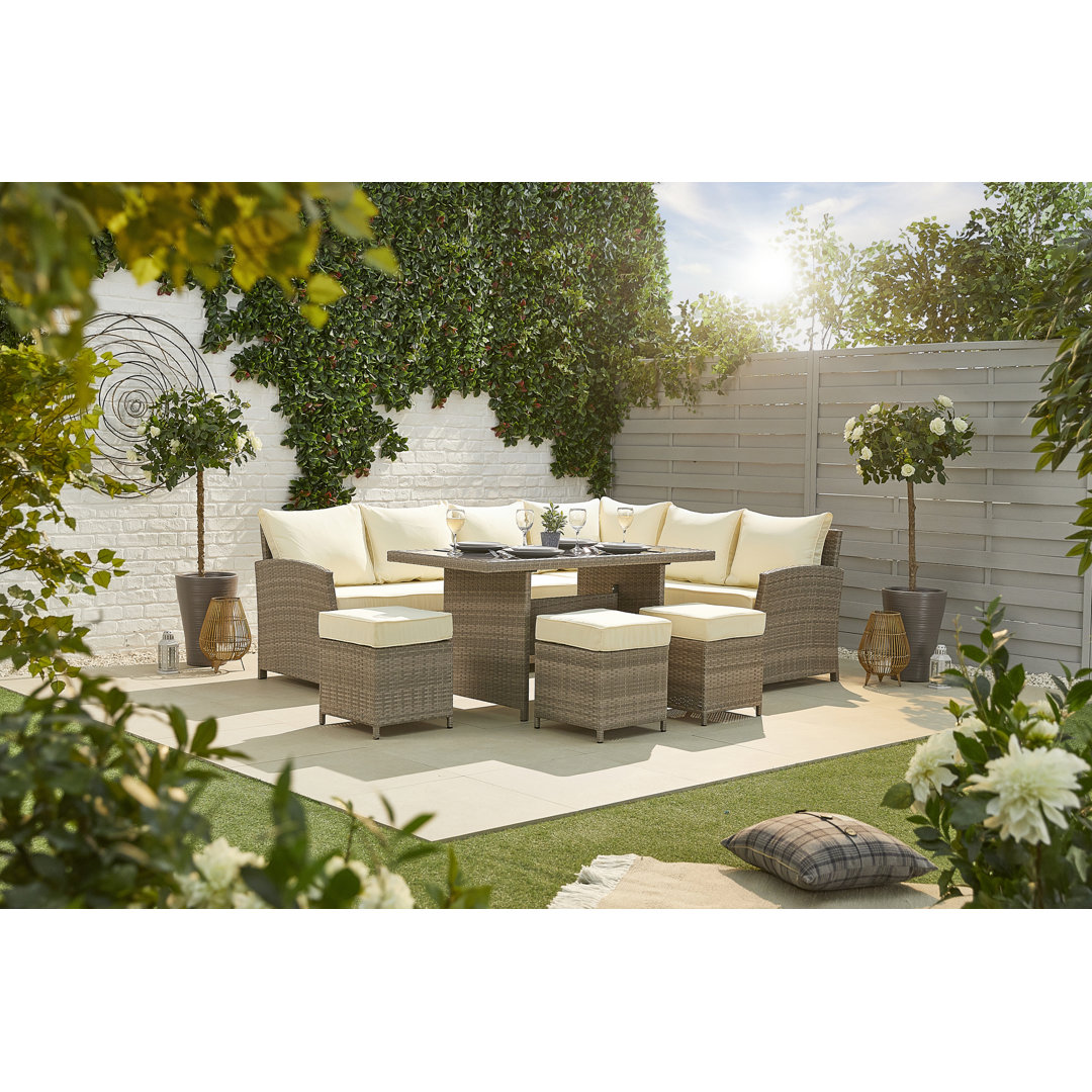 9-Sitzer Lounge-Set Valverde aus Polyrattan mit Polster