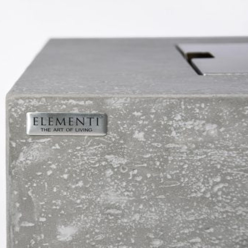 Manhattan 36" Outdoor Concrete Fire Table 45,000 BTU - Includes Lava Rocks & PVC Cover, Propane, Light Gray