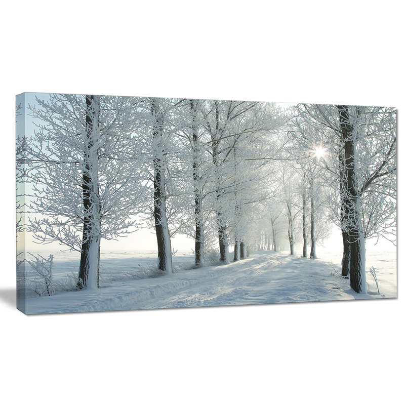 Paysage, paysage d'hiver, arbres rétro-éclairés, photographie sur toile du matin, H 8 po x l 12 po x P 1 po