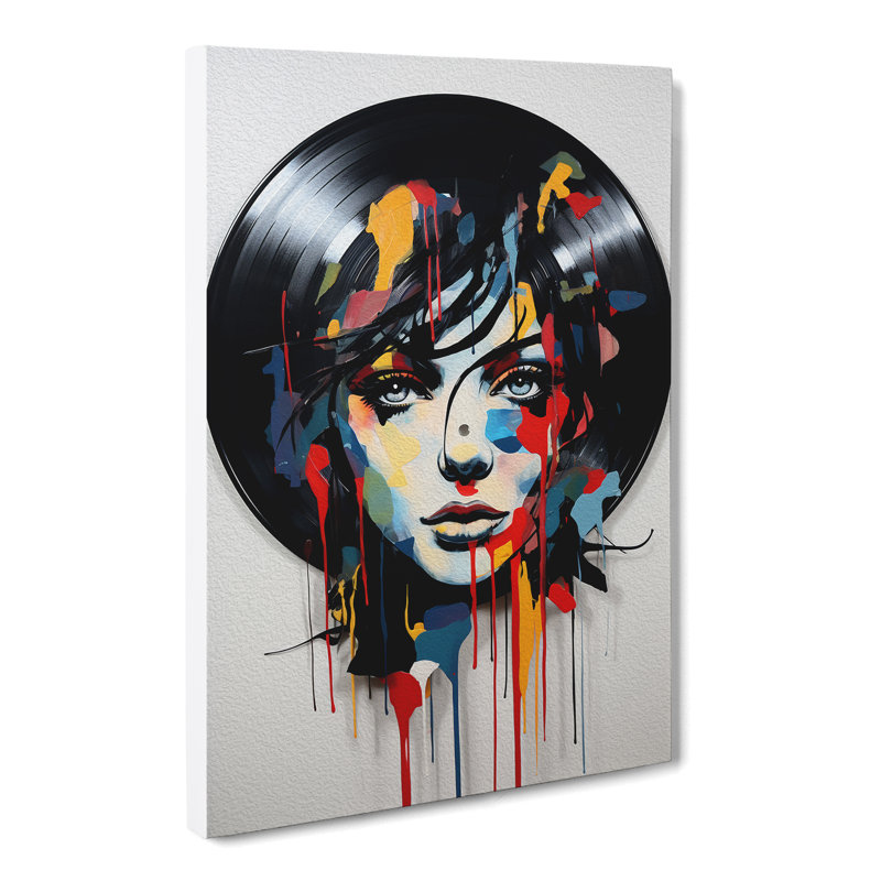 Vinyl Record Modern - No Frame Print, 50cm H x 35cm W x 3cm D