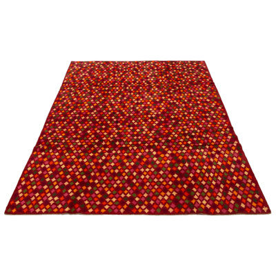 Tapis rouge foncé Akhjah 6 pi 11 po x 9 pi 8 po