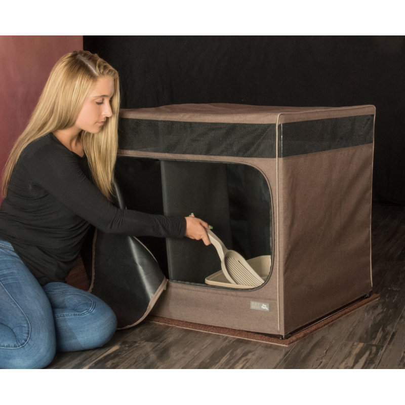 Pro Pawty Polyester Blend Litter Box Enclosure, Espresso