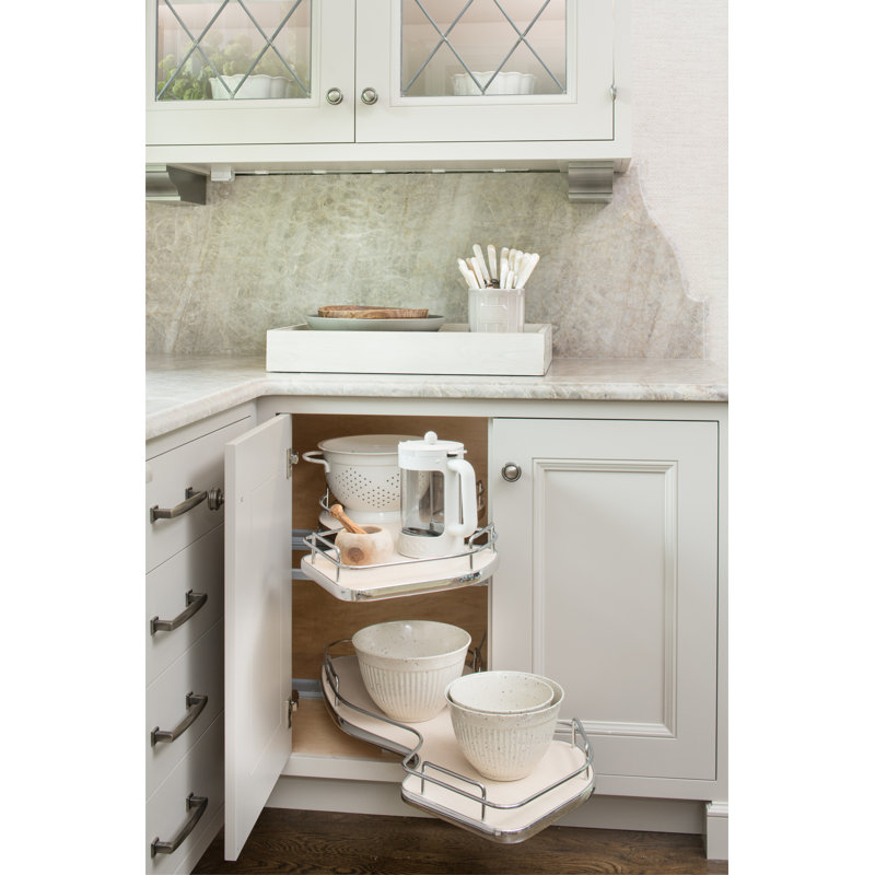 Maple Two-Tier "Cloud" Optimizer for 15" Right Opening/Blind Left Corner Cabinets, 33, Natural Maple