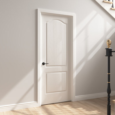 30 po x 80 po 2 panneaux de porte à arche surélevée à double panneau texturé blanc
