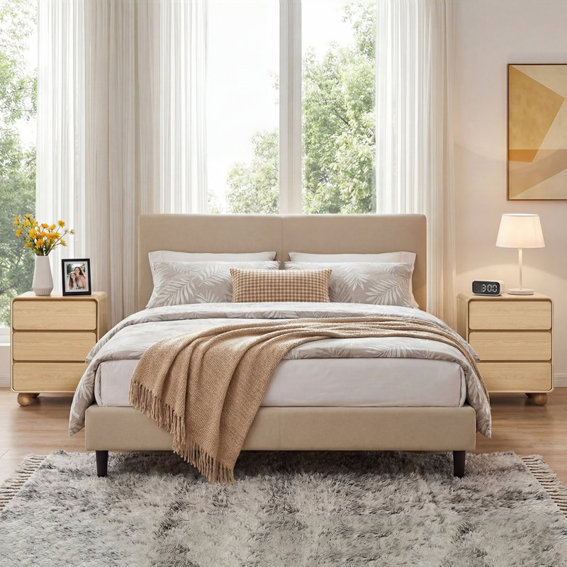 23.6''W 3-Drawer Nightstand, Natural