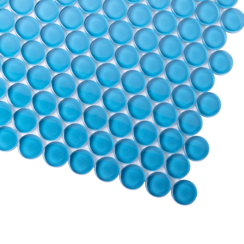 Penny 1 " X 1 " Straight Edge Glass Mosaic Sheet Wall & Floor Tile, Sky Blue