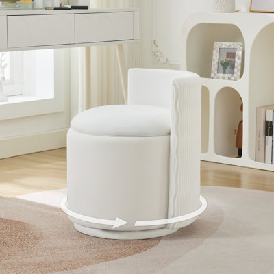 Fauteuil demi-tonneau pivotant rembourré avec rangement