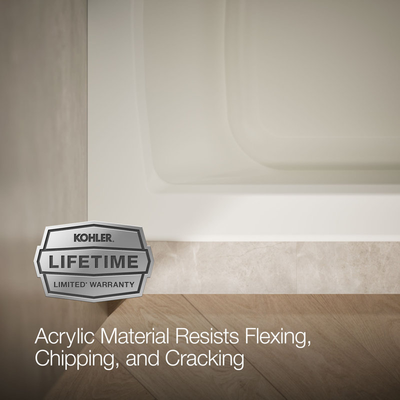 Archer 60" x 30" Alcove Soaking Bathtub with integral flange, Biscuit, Right
