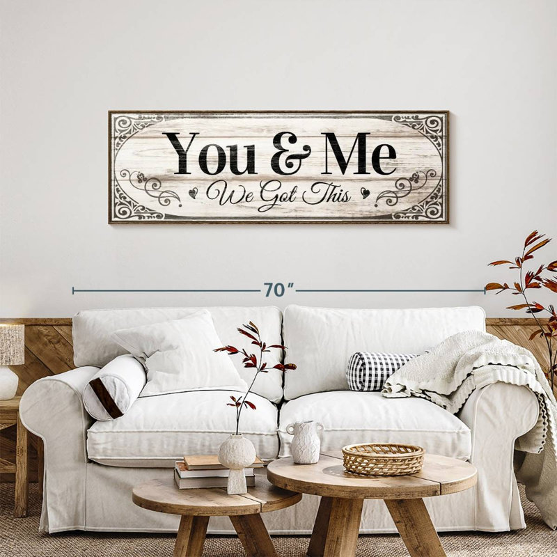 Plaque murale «We Got This Couples», 57" X 19", Cadre flottant noyer