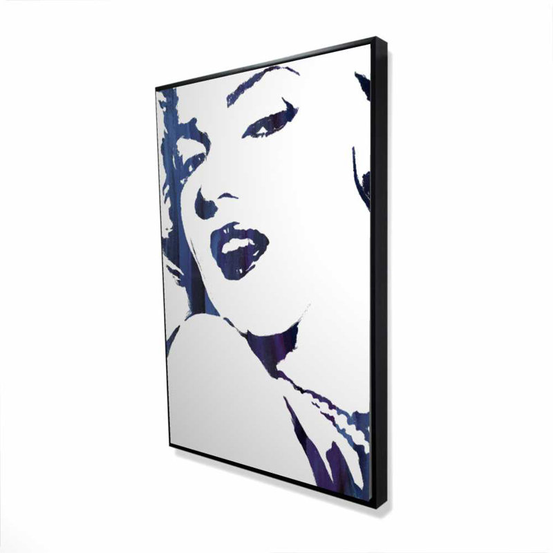 Marilyn Monroe en bleu - Femme rétro, toile encadrée