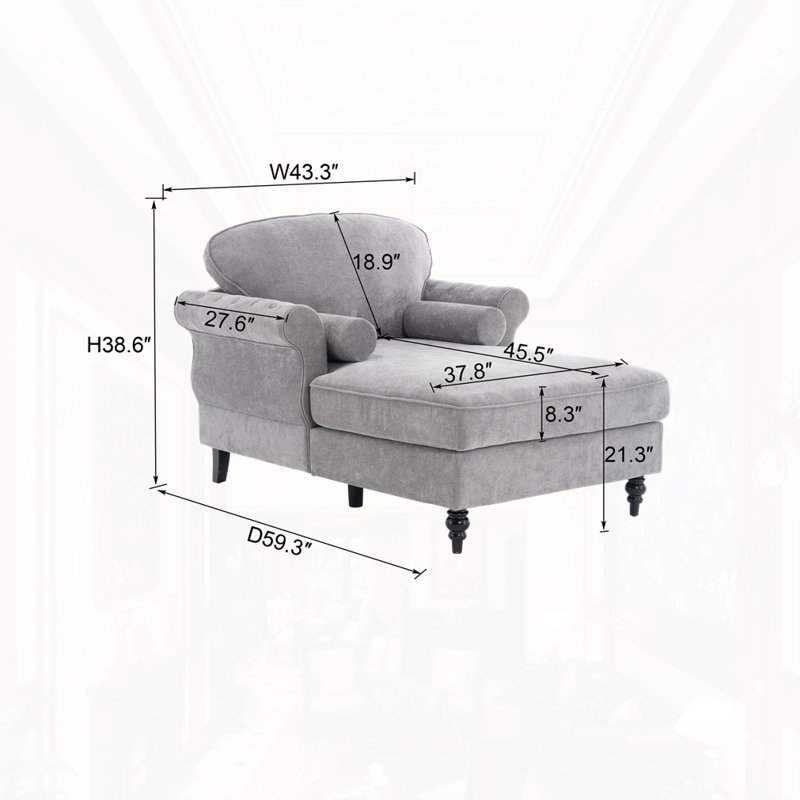 Chaise longue surdimensionnée d'intérieur, Gris clair