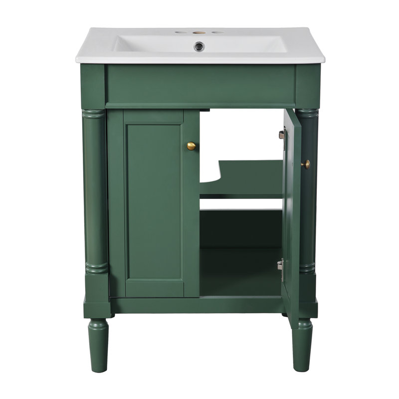 Meuble-lavabo 24 po avec lavabo supérieur, Vert