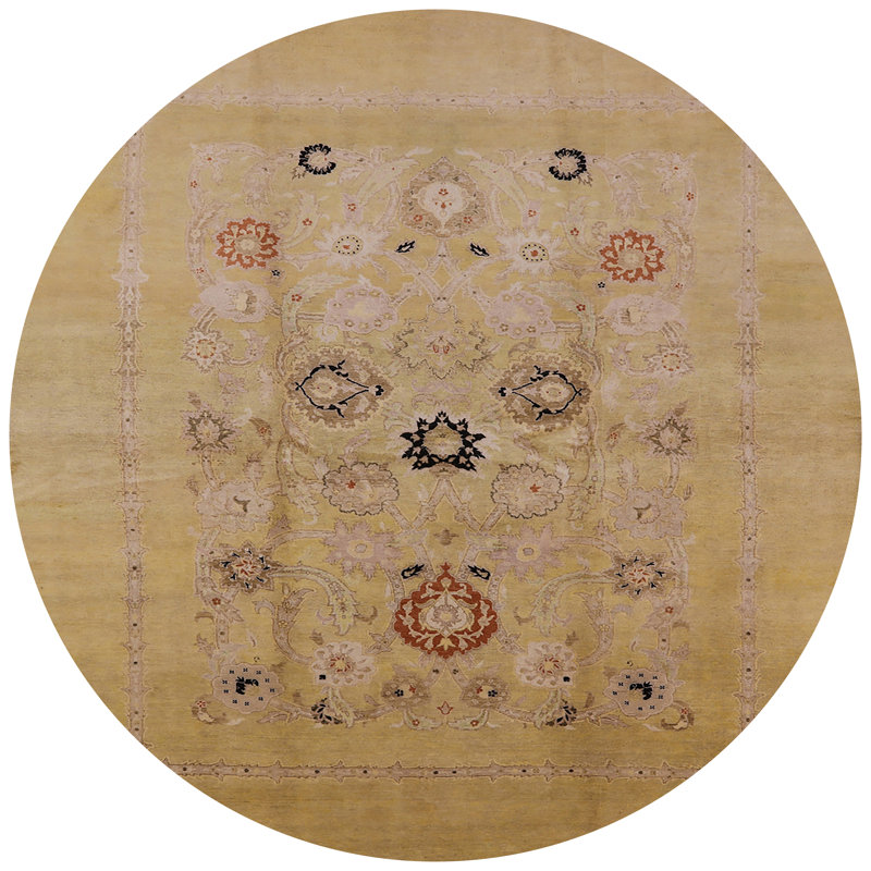 Tapis oriental brun / rose, Rond 6 pi