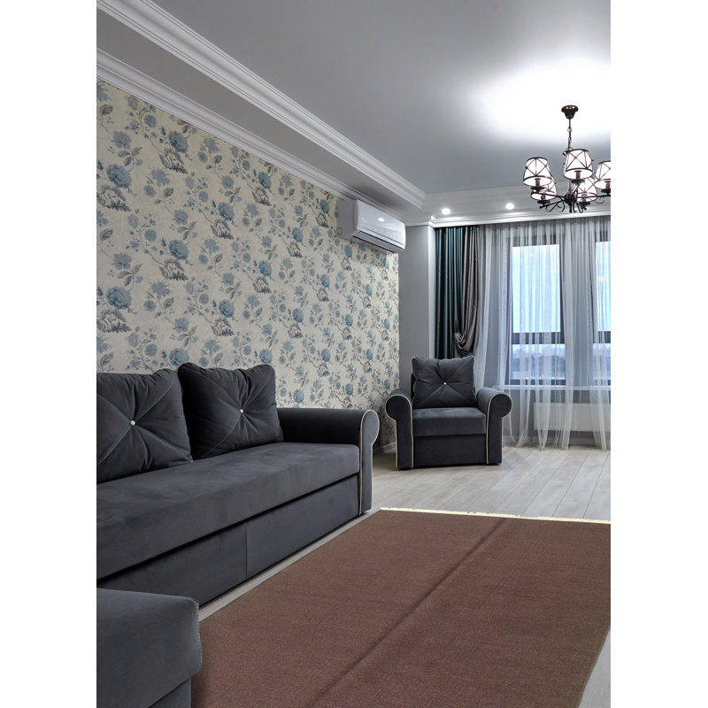 Tapis brun foncé / beige en laine tissé à plat à la main et à plat Gunne