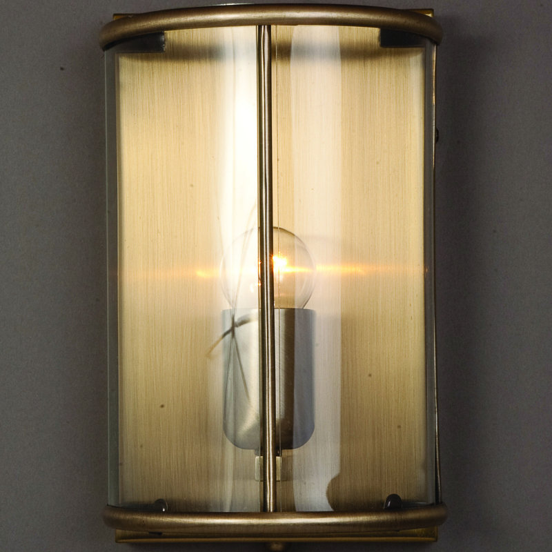 Blumer Steel Flush Mounted Sconce, Antique Brass
