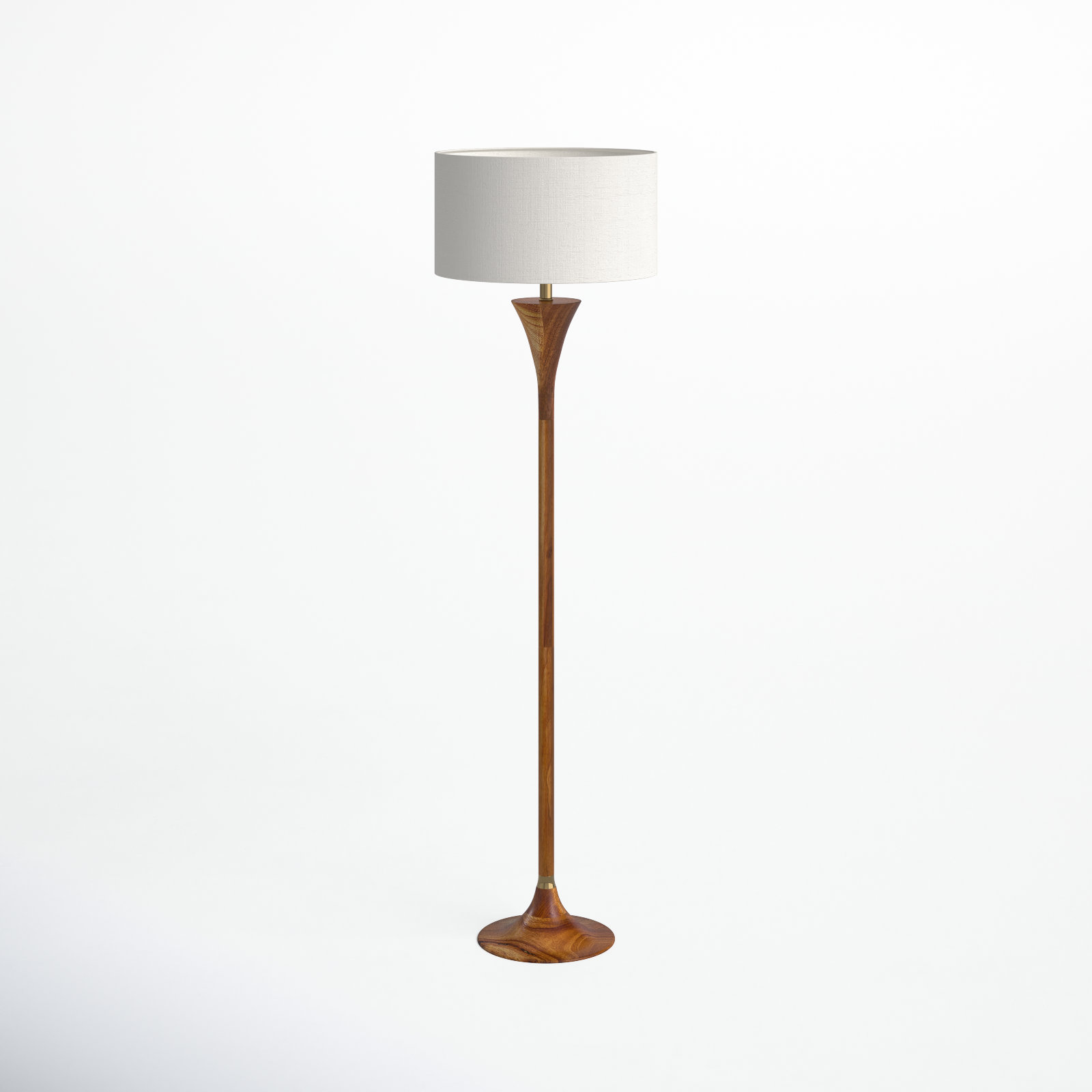 Remmy 60'' Solid Wood Floor Lamp, Natural/Antique Brass
