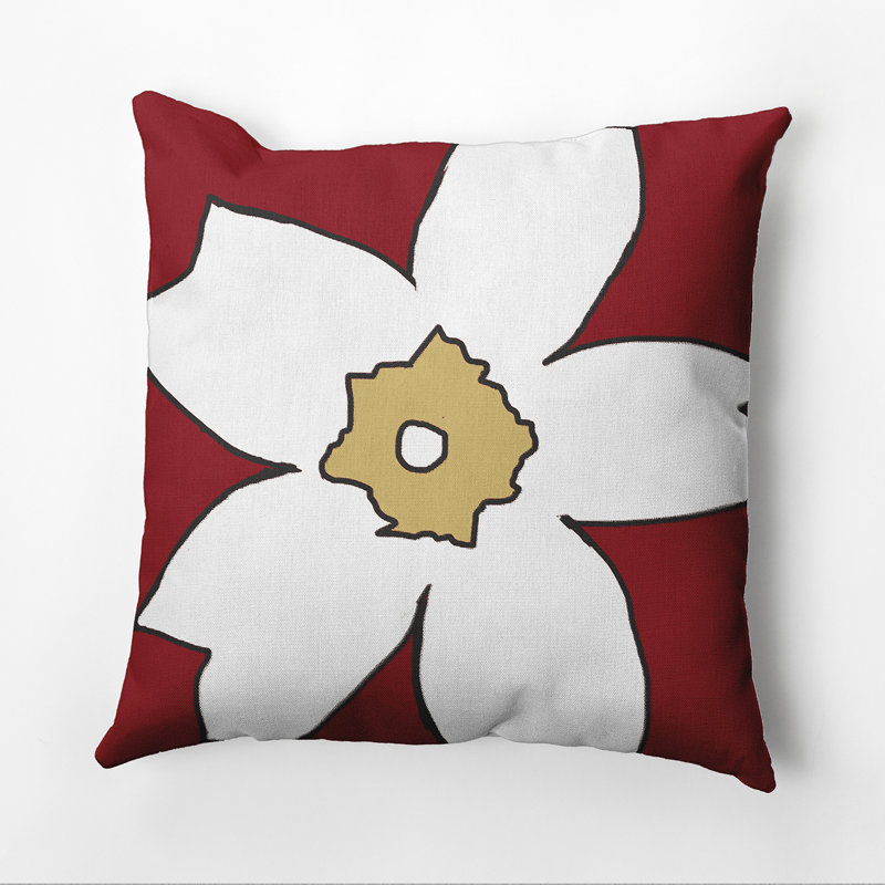 Floral Reversible Throw Pillow, 18" H x 18" W, Buddha / Ginger