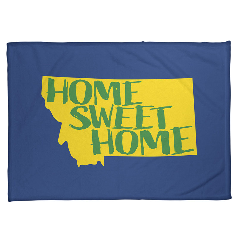 Jeté en polaires pour montana home, l 62,5 po x L 82,5 po, Bleu marine et jaune