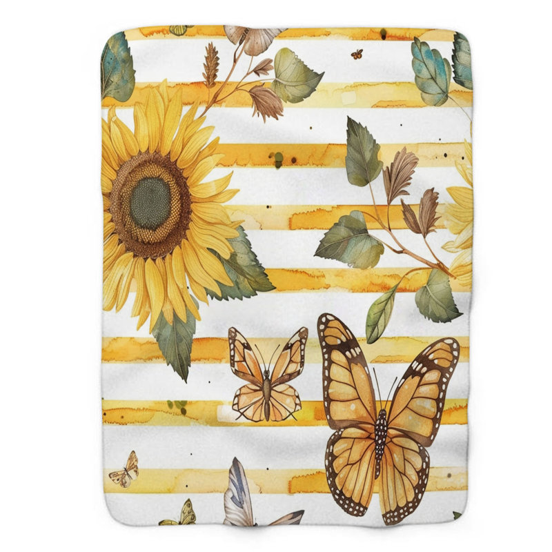 Golden Wings - couverture Sherpa de qualité supérieure 1 pièce WB_FL_100624_0120, L 50 po x L 60 po