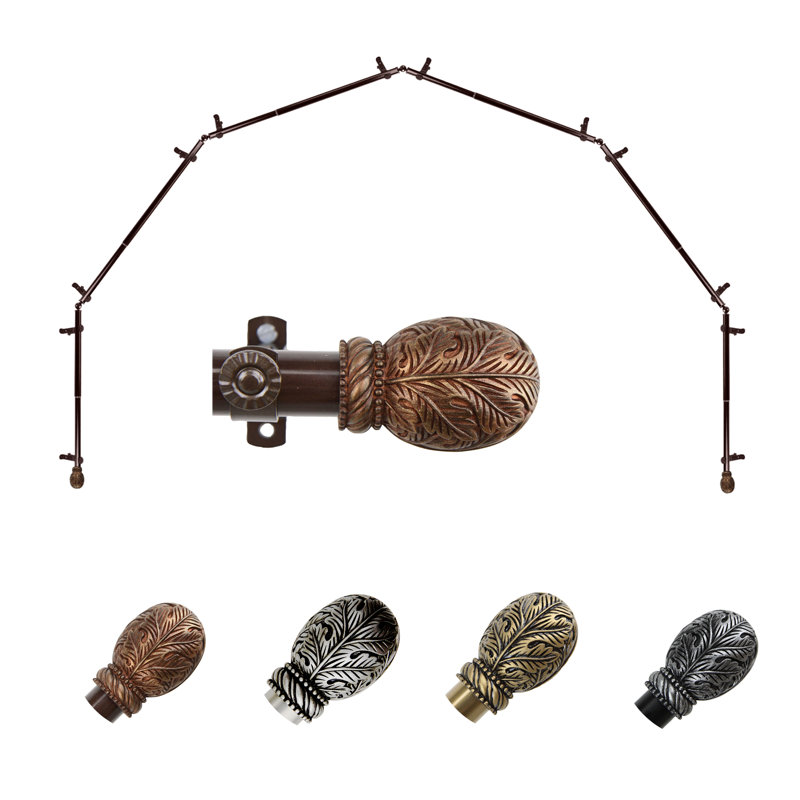 Tringle à rideaux simple réglable 28 "à 48" 0,81 "à baie vitrée, 18 po - 28 po (chaque côté), Cacao