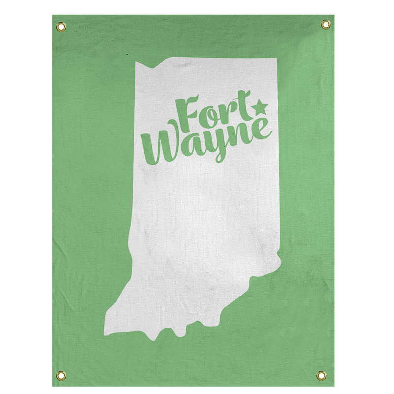 Tapisserie murale fort wayne indiana, H 36 po x l 26 po, Vert