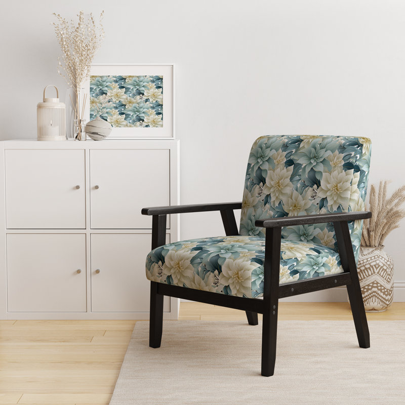 Fauteuil d'appoint rembourré White Flower Elegance