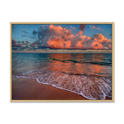 Coucher de soleil sur une plage de l'océan III - Photographie sur toile