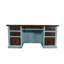 Rustic Two Tone Solid Wood Executive Computer Desk-1626865328