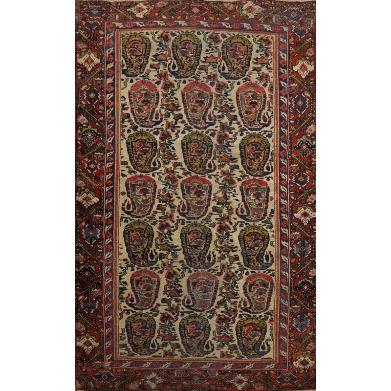 Tapis traditionnel avant teinture végétale pré-1900 4 x 6