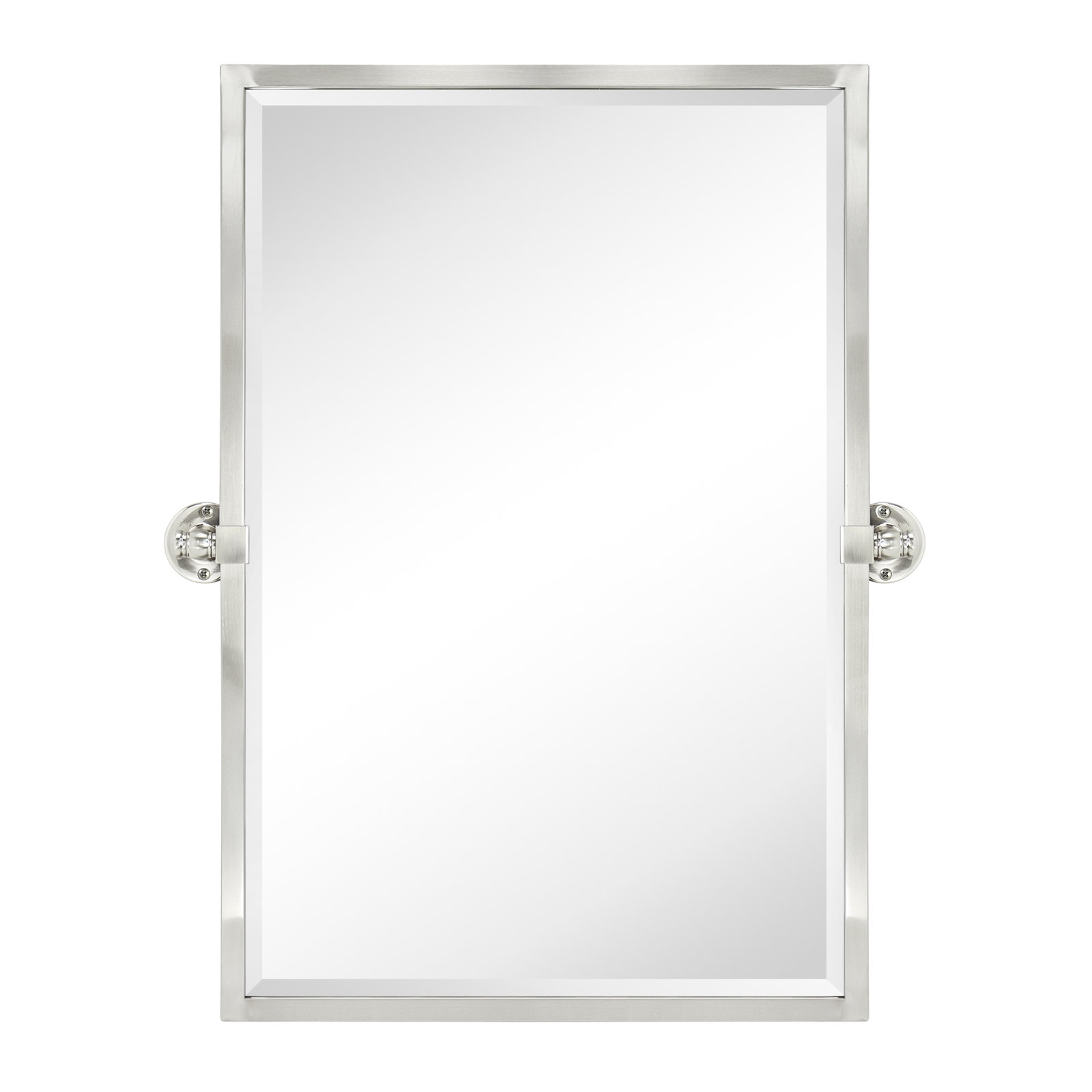 Metal Rectangle Mirror, 30" x 20", Brushed Nickel