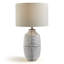 Maize Grey & Black Patterned Ceramic Round Base Table Lamp - Elegant Simple Design