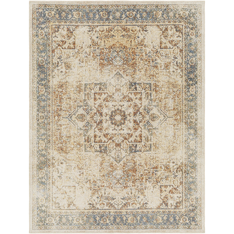 Saylor Machine Washable Traditional Boho Burnt Orange Runner Rug, Rectangle 120 x 170cm