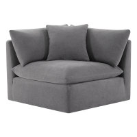 Annabella Corner Accent Chair, Elite Pewter Textured Performance Chenille