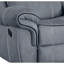 Causeuse inclinable en velours gris à deux tons Zubaida avec port USB et console