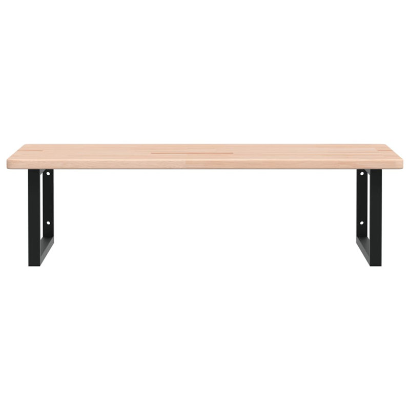 Brendt 100cm Solid Wood Bathroom Vanity Top, Oak/Black