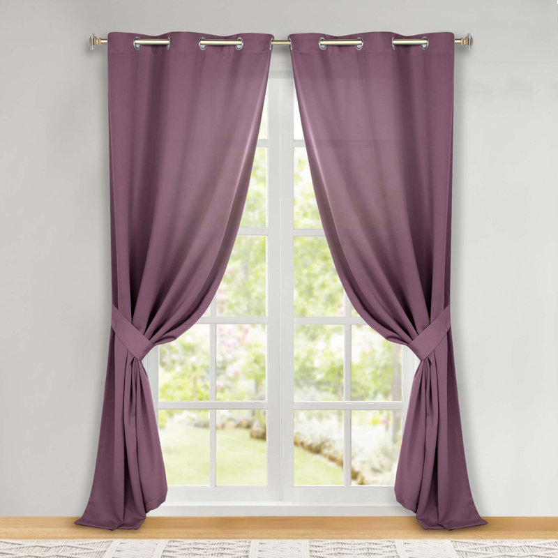 Paire de rideaux obscurcissant avec œillets Millendon, Glycine, L 42 po x L 108 po
