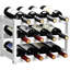 Support à vin en bambou, étagère d'armoire à vin robuste et durable, comptoir à vin pour garde-manger, cuisine, support à vin à 3 niveaux pour 12 bouteilles - blanc