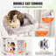 Tour pour chat 68,5 po, grise, avec condos, poteau à griffes, plateformes multiples et suspension pour explorer le style de vie actif des chats