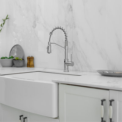 Motion Sensor Kitchen Faucet - Touchless Automatic Smart Modern Tap With Brushed Nickel Finish, Ceramic Filler, Brass Sink Easy Cleaning Nickel, Made