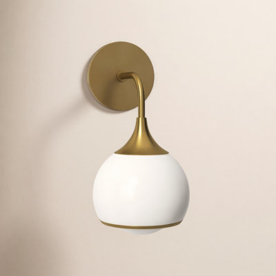 Kegan Single Light Glass Steel Dimmable Armed Sconce