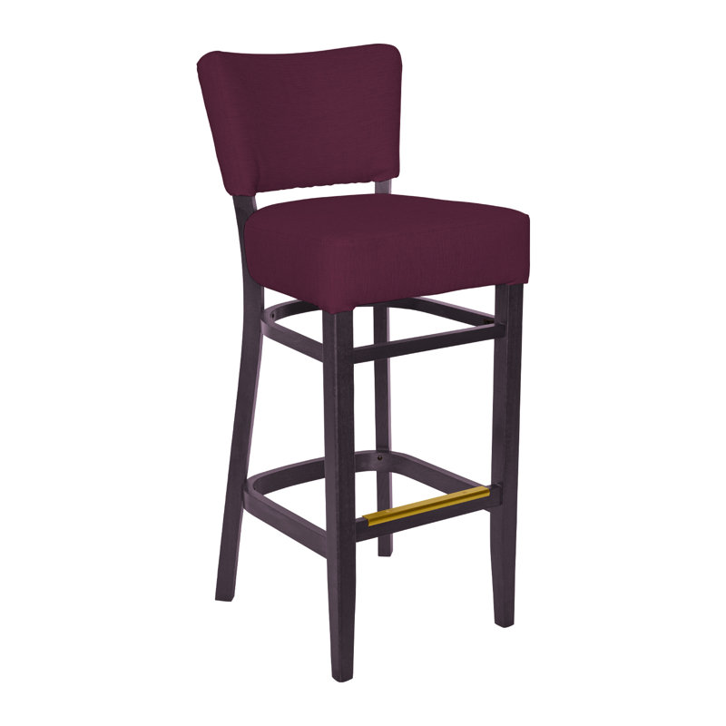 Tabouret de bar Madison, Acajou foncé, Rouge vin