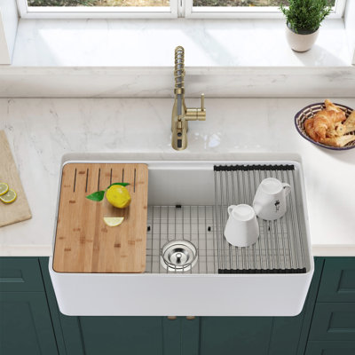 30'' L Single Bowl Fireclay Kitchen Sink