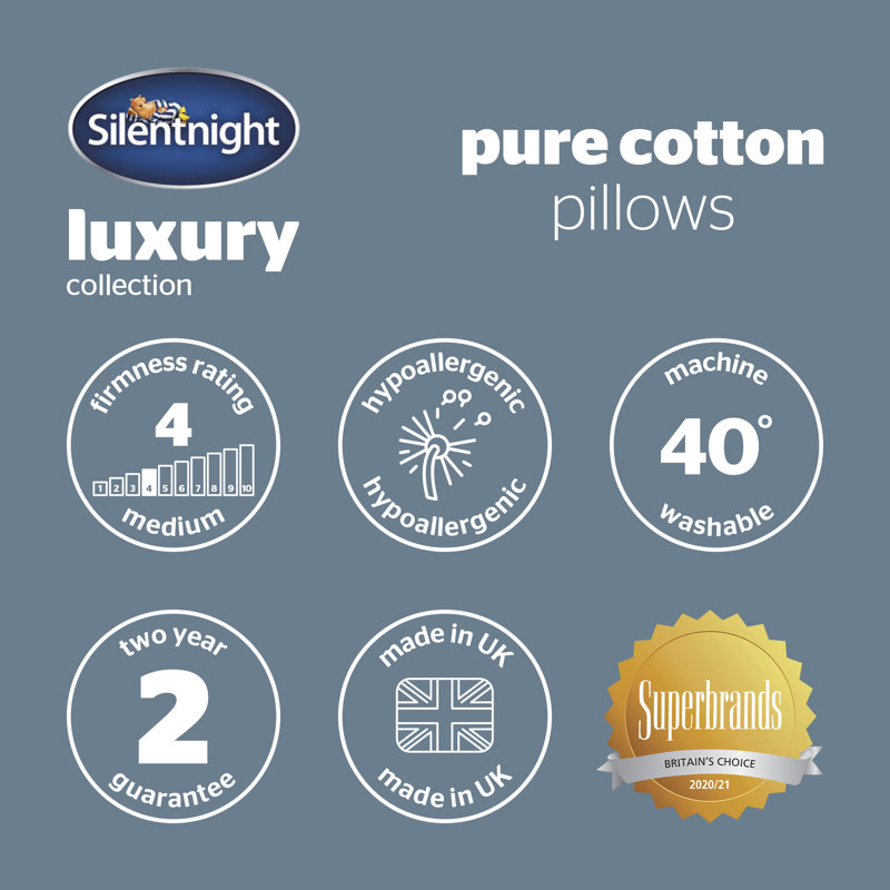 Silentnight Pure Cotton Breathable  Pillows Soft Medium Support