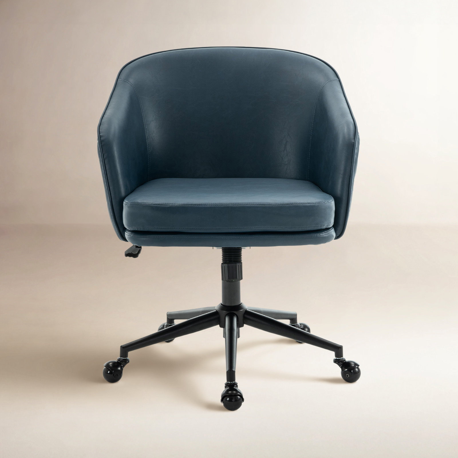Toscani Office Chair with Lumbar Support, Navy Faux Leather